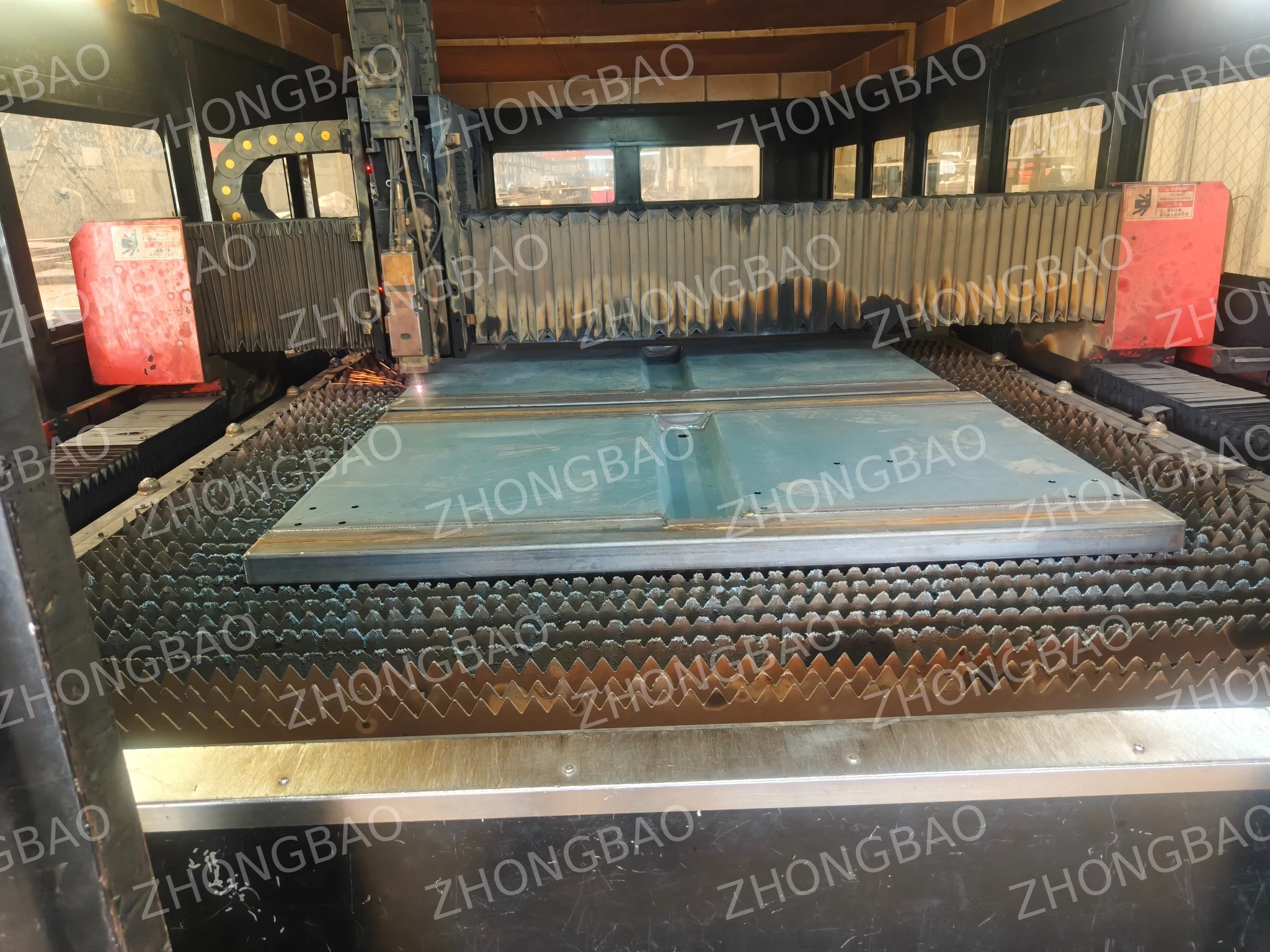 CNC laser cutting of steel panels for fuel tank fabrication